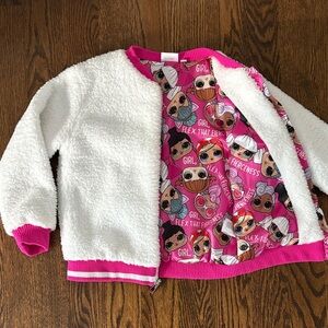 L.O.L. Surprise! Remix Pink and White Fleece Kids Jacket